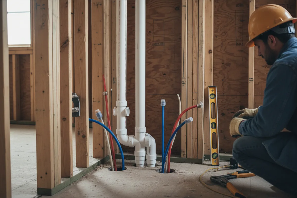Drain and supply rough-in during Toilet Repair and Installation in Roselle