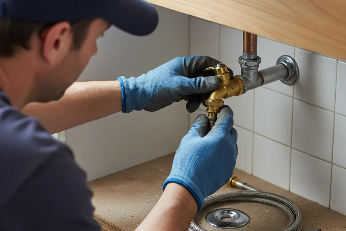 Shutoff valve and fitting work during Well Pump Repair in Roselle